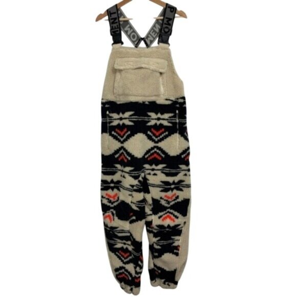 Free People Movement Hit The Slopes Salopette Fleece Overalls Fairisle Small New - Picture 5 of 8